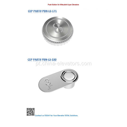 Botão para elevadores do tipo Mitsubishi